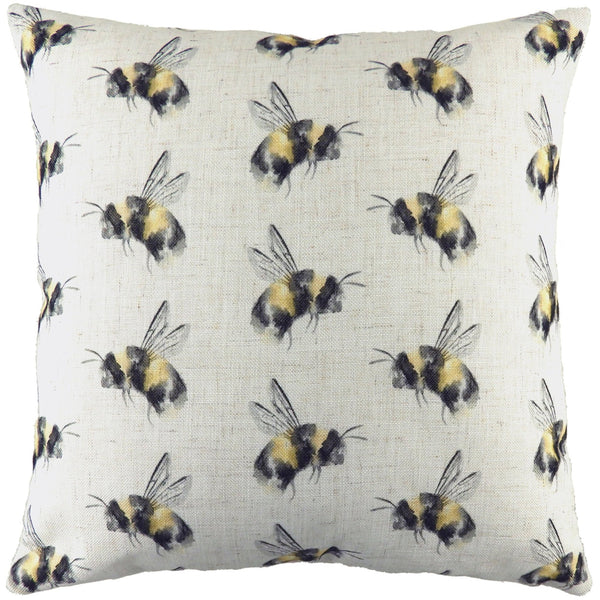 Bee You Repeat 43x43 Feather Filled Cushion White - Canwell Interiors Limited - Riva