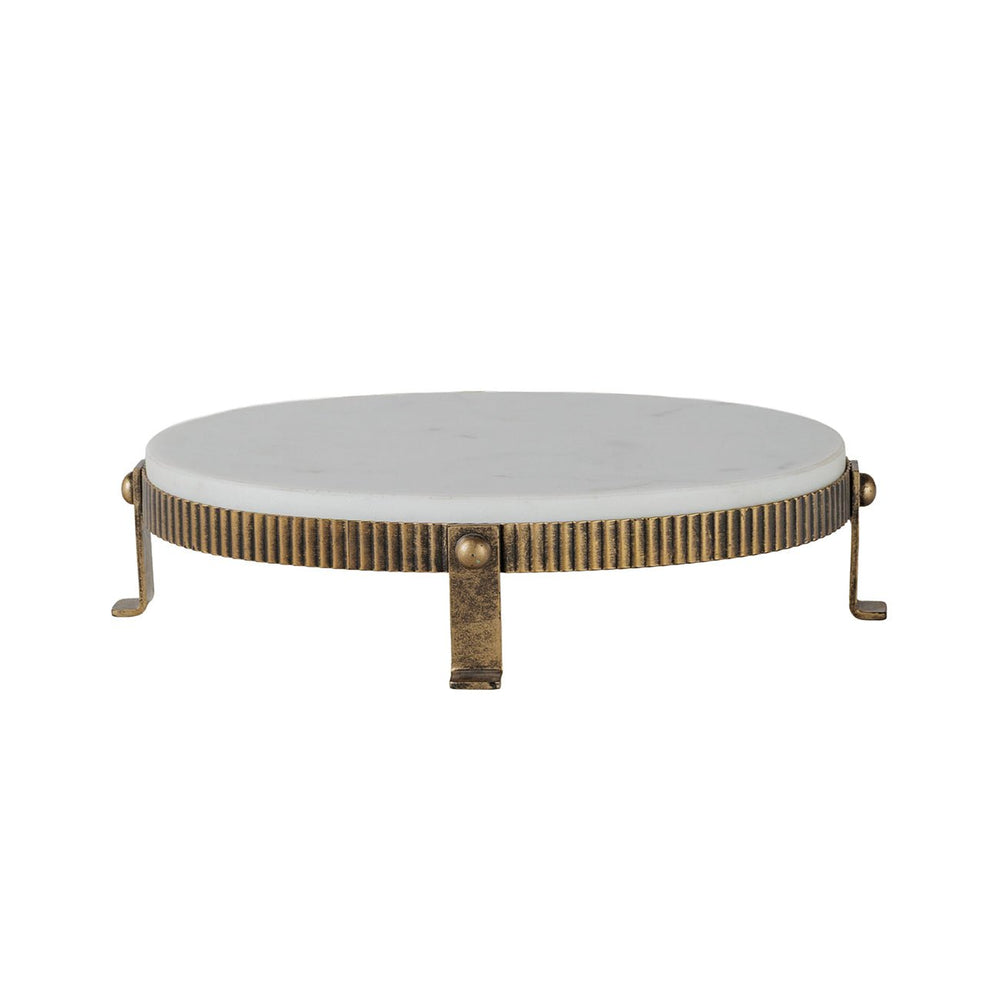 Belvedere Aged Gold Oval One Tiered Stand - XShowhome Limited - Libra