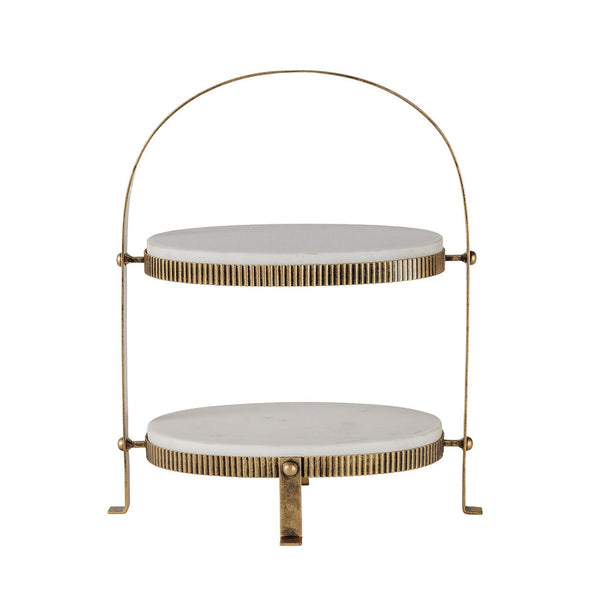 Belvedere Aged Gold Oval Two Tiered Stand - XShowhome Limited - Libra
