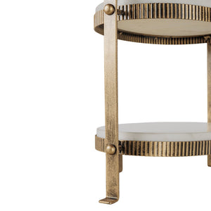 Belvedere Aged Gold Oval Two Tiered Stand - XShowhome Limited - Libra