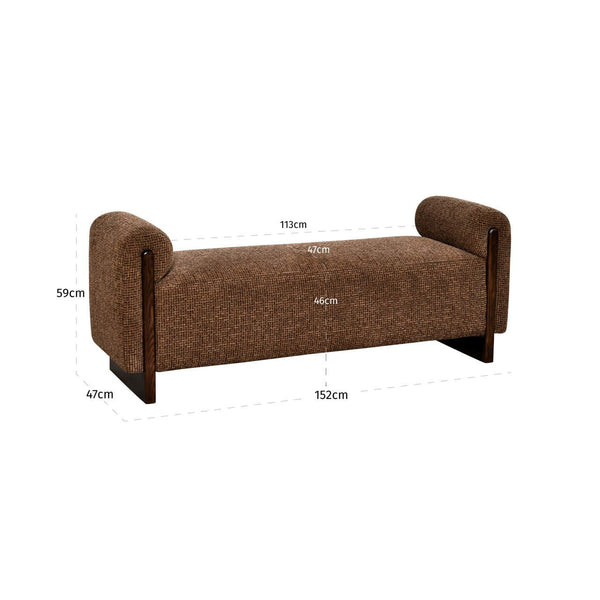 Bench Winslov Brown Blockweave Fire Retardant - XShowhome Limited - Richmond