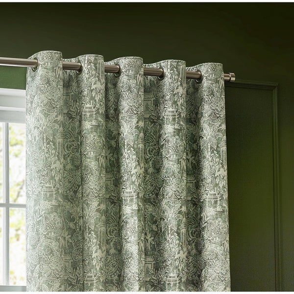 Bengal 167x137 Eyelet Curtains Sage - Canwell Interiors Limited - Riva