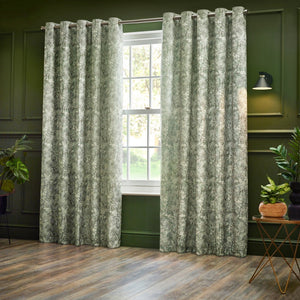 Bengal 167x137 Eyelet Curtains Sage - Canwell Interiors Limited - Riva