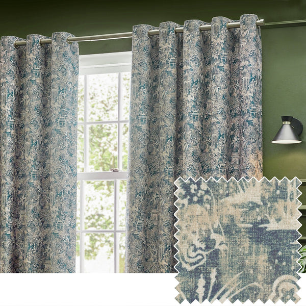 Bengal 167x137 Eyelet Curtains Wedgewood - Canwell Interiors Limited - Riva