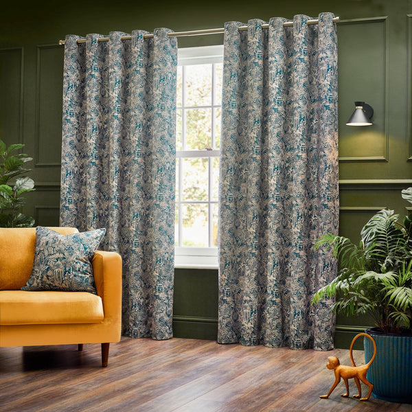 Bengal 228x137 Eyelet Curtains Wedgewood - Canwell Interiors Limited - Riva