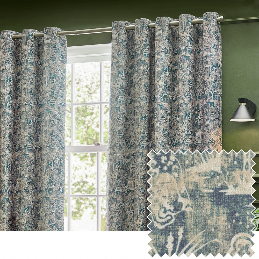 Bengal 228x182 Eyelet Curtains Wedgewood - Canwell Interiors Limited - Riva
