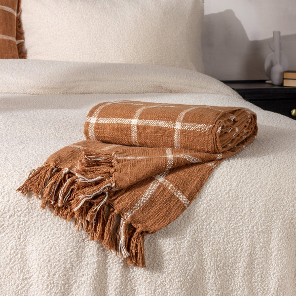 Beni 130x180 Throw Ginger/natural - Canwell Interiors Limited - Riva