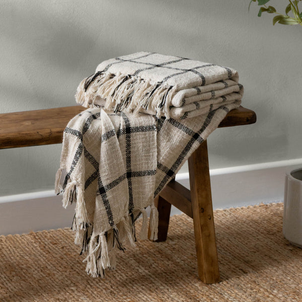 Beni 130x180 Throw Natural/black - Canwell Interiors Limited - Riva