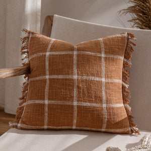 Beni 45x45 Feather Filled Cushion Ginger/natural - Canwell Interiors Limited - Riva