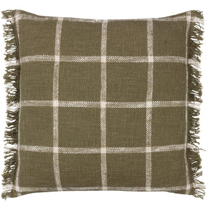 Beni 45x45 Feather Filled Cushion Moss/natural - Canwell Interiors Limited - Riva