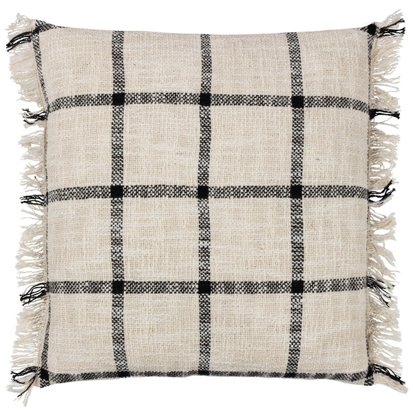 Beni 45x45 Feather Filled Cushion Natural/black - Canwell Interiors Limited - Riva