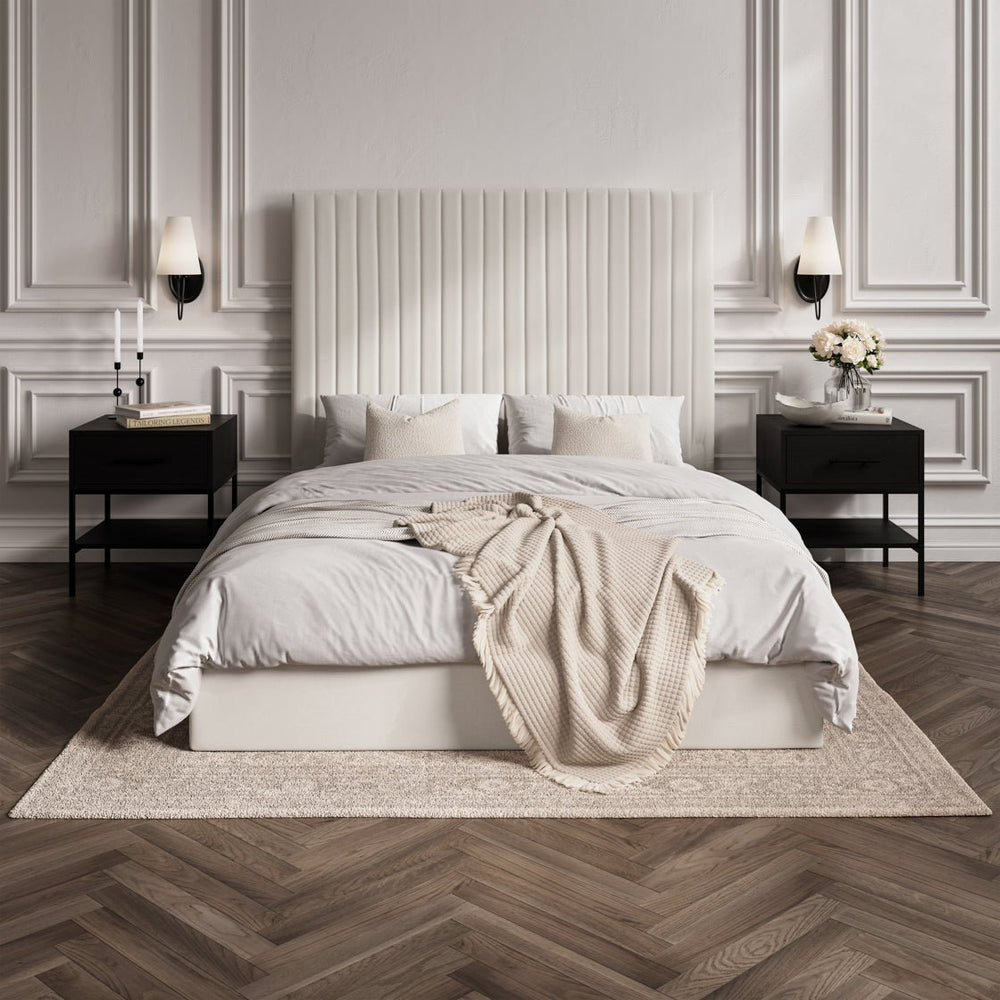 Berlin Milk Tall Ottoman Double Bed - Canwell Interiors Limited - Canwell