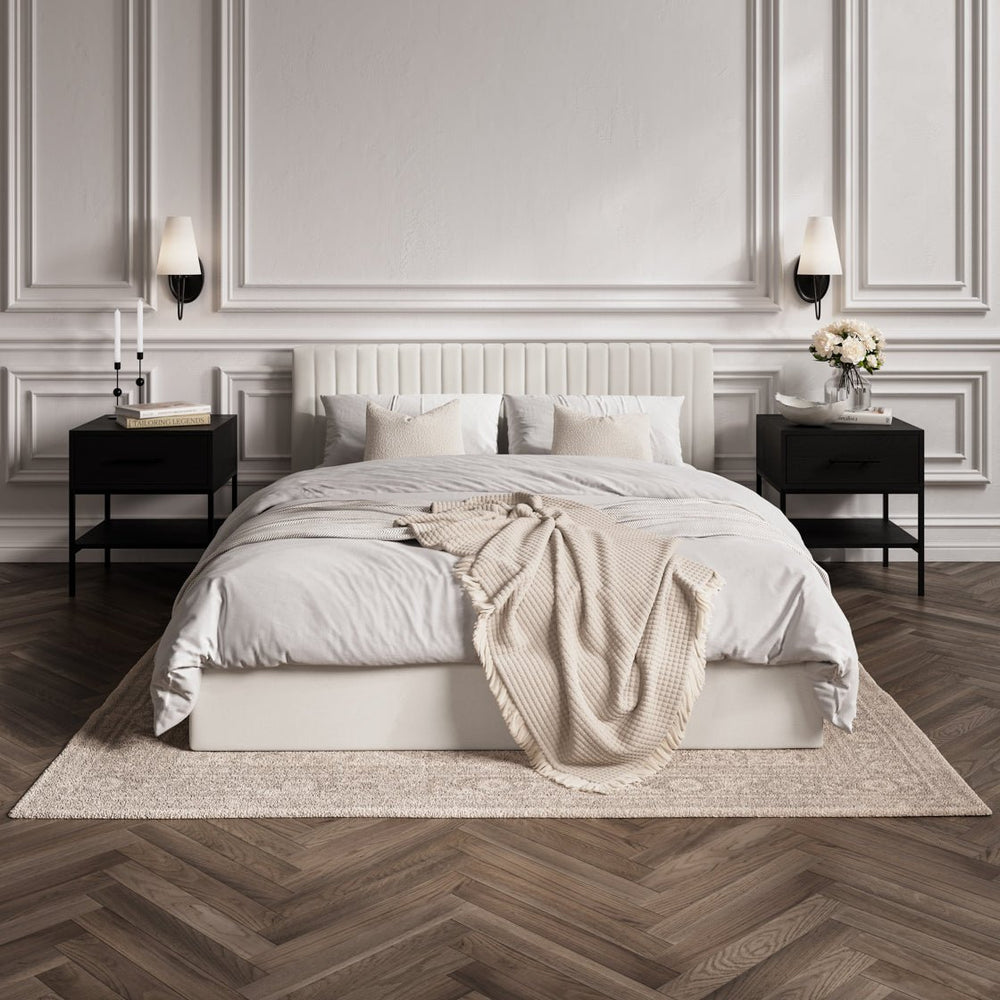 Berlin Milk Tall Ottoman Double Bed - Canwell Interiors Limited - Canwell