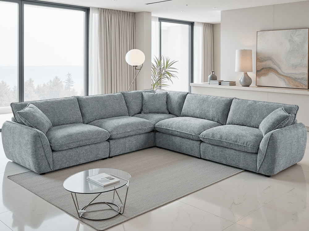 Berlin Sofa Grey Large Corner - XShowhome Limited - Xshowhome