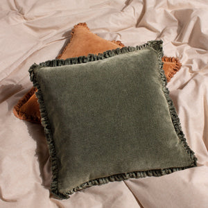 Bertie 45x45 Feather Filled Cushion Moss - Canwell Interiors Limited - Riva
