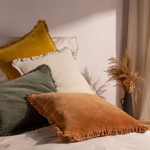 Bertie 45x45 Feather Filled Cushion Rust - Canwell Interiors Limited - Riva