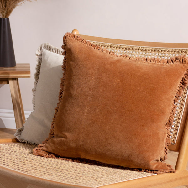 Bertie 45x45 Feather Filled Cushion Rust - Canwell Interiors Limited - Riva