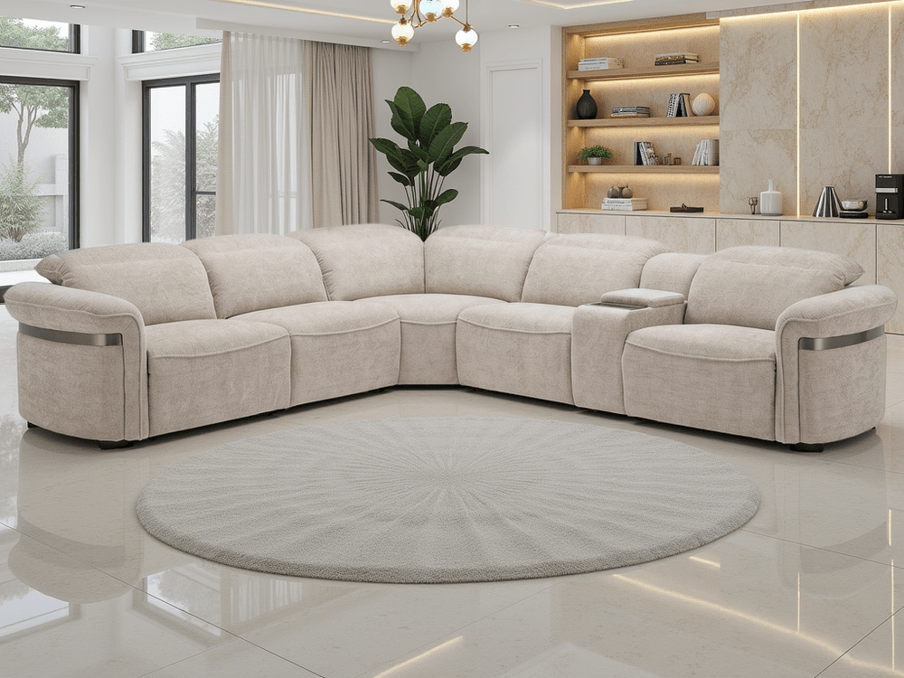 Bicester Electric Recliner Sofa Beige Large Corner - XShowhome Limited - Xshowhome