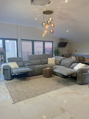 Bicester Electric Recliner Sofa Grey Large Corner - XShowhome Limited - Xshowhome