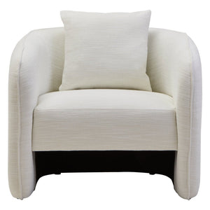 Bilani Cream Linen Effect Curved Chair - Canwell Interiors Limited - Xshowhome
