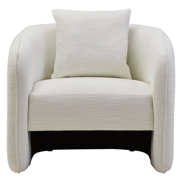 Bilani Cream Linen Effect Curved Chair - Canwell Interiors Limited - Xshowhome