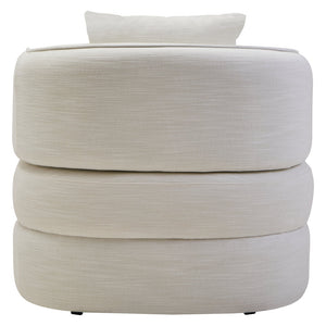 Bilani Cream Linen Effect Curved Chair - Canwell Interiors Limited - Xshowhome