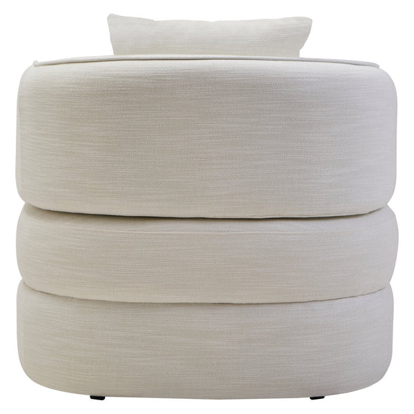 Bilani Cream Linen Effect Curved Chair - Canwell Interiors Limited - Xshowhome