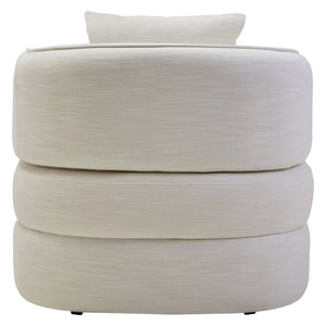 Bilani Cream Linen Effect Curved Chair - XShowhome Limited - Xshowhome