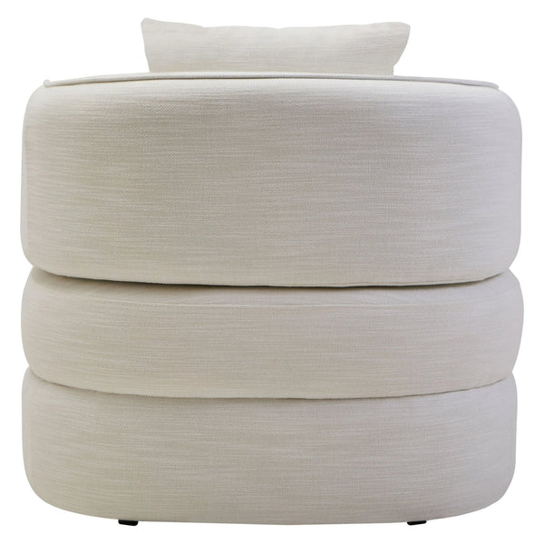 Bilani Cream Linen Effect Curved Chair - XShowhome Limited - Xshowhome
