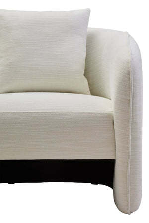 Bilani Cream Linen Effect Curved Chair - XShowhome Limited - Xshowhome