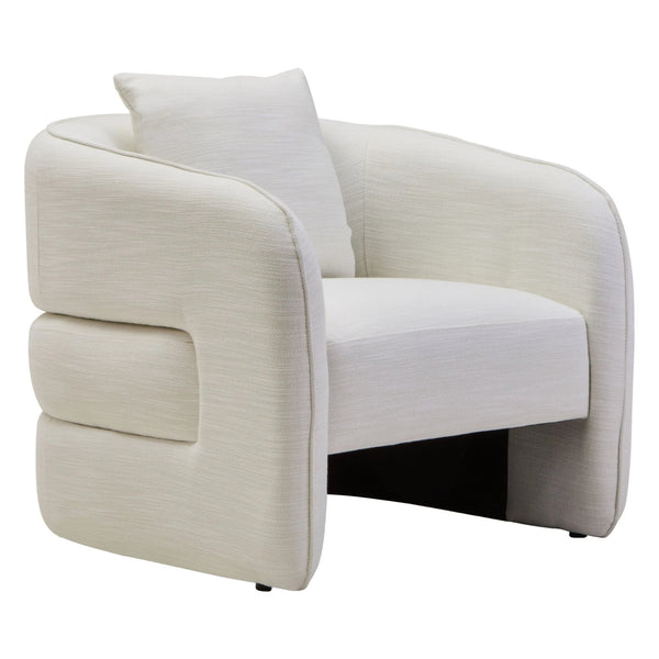Bilani Cream Linen Effect Curved Chair - XShowhome Limited - Xshowhome