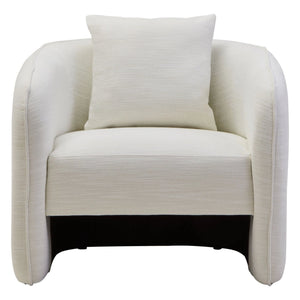 Bilani Cream Linen Effect Curved Chair - XShowhome Limited - Xshowhome