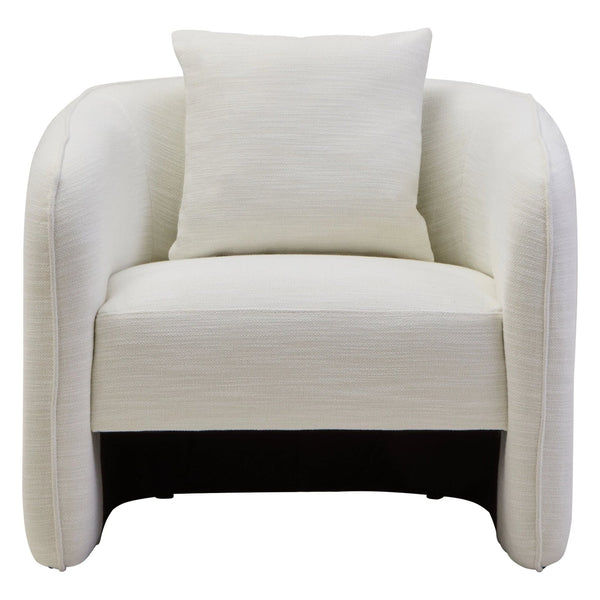 Bilani Cream Linen Effect Curved Chair - XShowhome Limited - Xshowhome