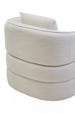 Bilani Cream Linen Effect Curved Chair - XShowhome Limited - Xshowhome