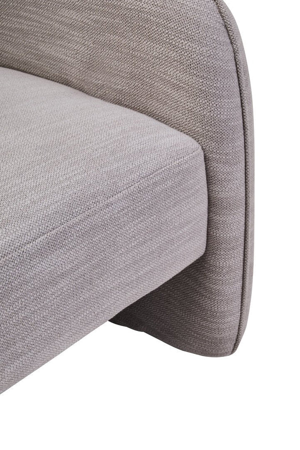 Bilani Grey Linen Effect Curved Chair - Canwell Interiors Limited - Xshowhome