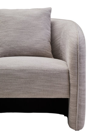 Bilani Grey Linen Effect Curved Chair - Canwell Interiors Limited - Xshowhome