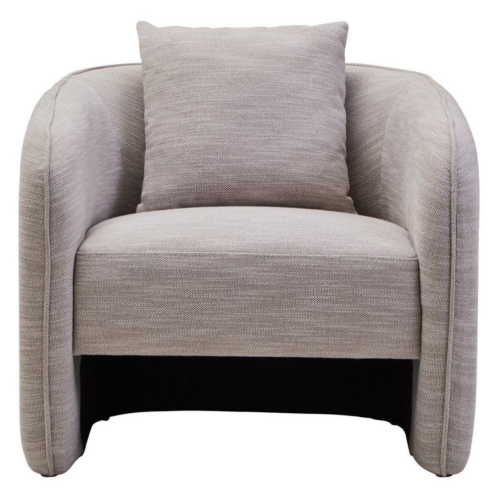 Bilani Grey Linen Effect Curved Chair - Canwell Interiors Limited - Xshowhome