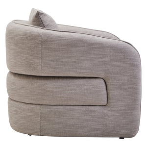 Bilani Grey Linen Effect Curved Chair - Canwell Interiors Limited - Xshowhome
