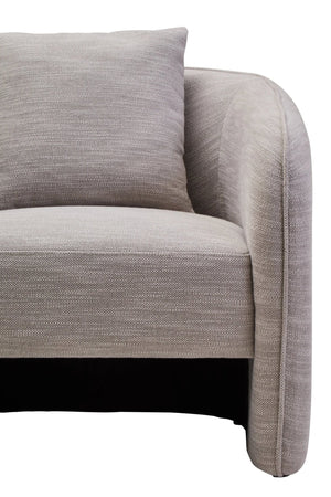 Bilani Grey Linen Effect Curved Chair - XShowhome Limited - Xshowhome