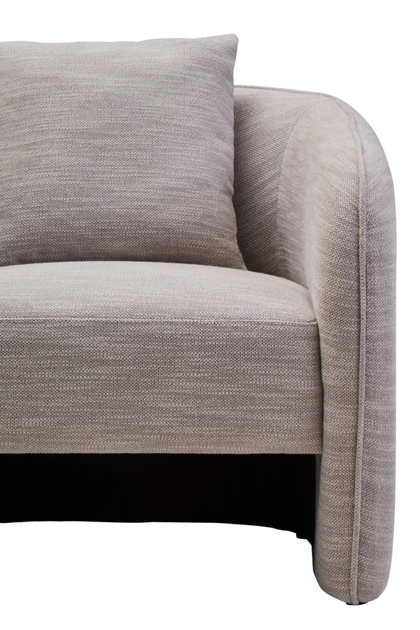 Bilani Grey Linen Effect Curved Chair - XShowhome Limited - Xshowhome