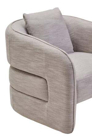 Bilani Grey Linen Effect Curved Chair - XShowhome Limited - Xshowhome