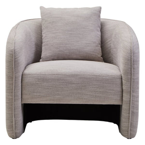 Bilani Grey Linen Effect Curved Chair - XShowhome Limited - Xshowhome