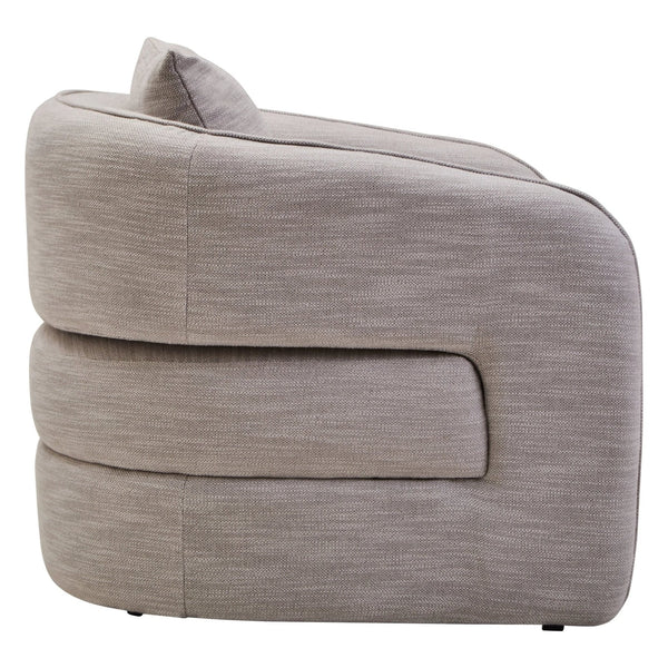 Bilani Grey Linen Effect Curved Chair - XShowhome Limited - Xshowhome