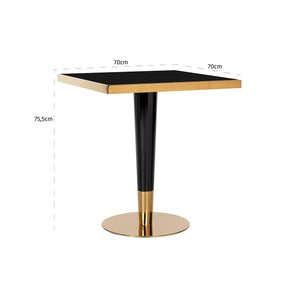 Bistro table Can Roca black/gold 70x70 - Canwell Interiors Limited - Richmond