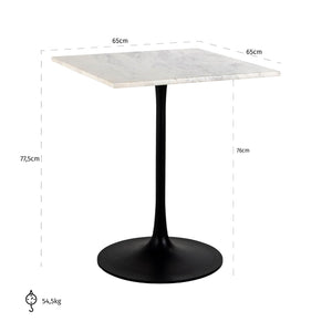 Bistro table Carlten black/white 65x65 - Canwell Interiors Limited - Richmond