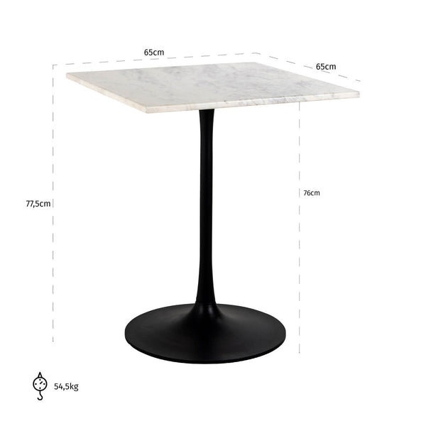 Bistro table Carlten black/white 65x65 - Canwell Interiors Limited - Richmond