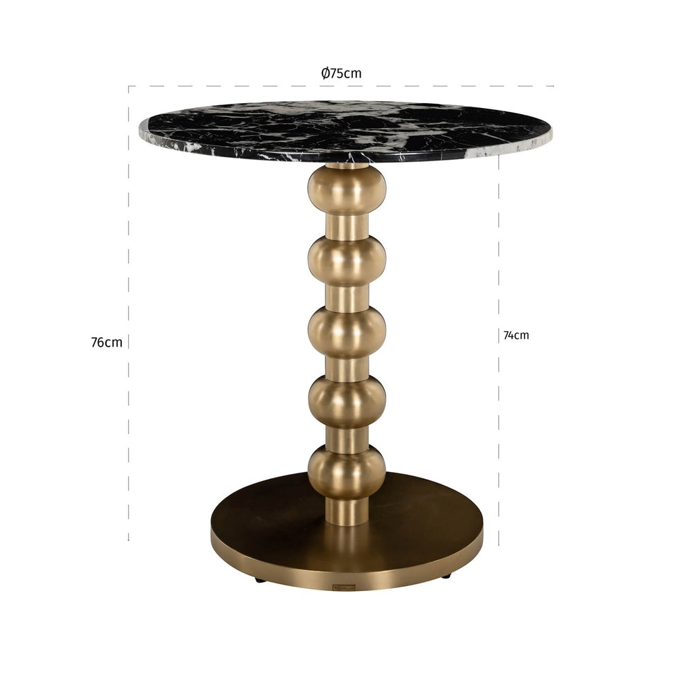 Bistro table Witlox black/gold 75Ø - Canwell Interiors Limited - Richmond