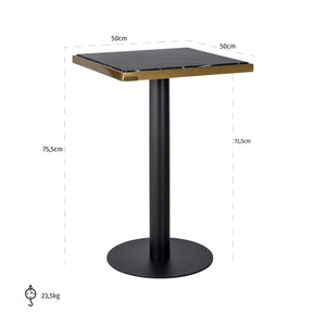 Bistro table Zenza black/gold 50x50 - Canwell Interiors Limited - Richmond