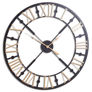 Black and Gold Skeleton Clock - Canwell Interiors Limited - Hills