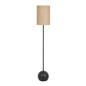 Black Cannon Floor Lamp With Hessian Shade - Canwell Interiors Limited - Hills